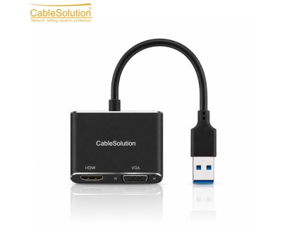 Adaptateur USB 3.0 vers HDTV + VGA CableSolution CS10026