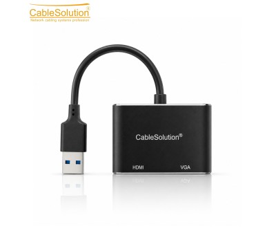 Adaptateur USB 3.0 vers HDTV + VGA CableSolution CS10026