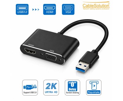 محول USB 3.0 إلى HDTV وVGA من CableSolution CS10026