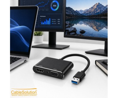 Adaptateur USB 3.0 vers HDTV + VGA CableSolution CS10026