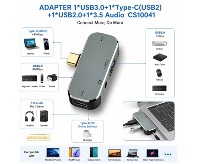 Hub USB-C 4 en 1 CS10041 CableSolution