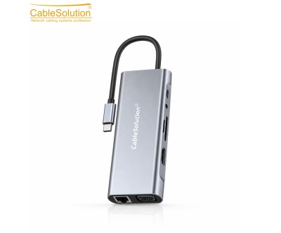 Hub USB-C 10 en 1 CS10042 Gigabit CableSolution