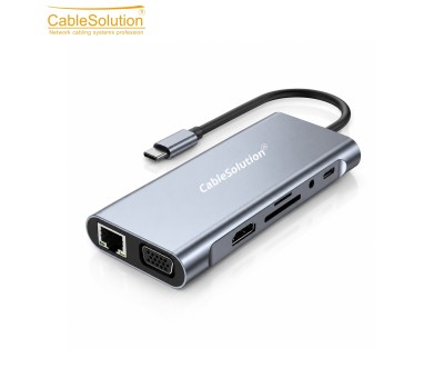 Hub USB-C 10 en 1 CS10042 Gigabit CableSolution