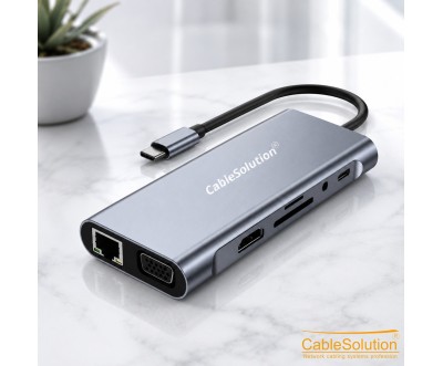 Hub USB-C 10 en 1 CS10042 Gigabit CableSolution