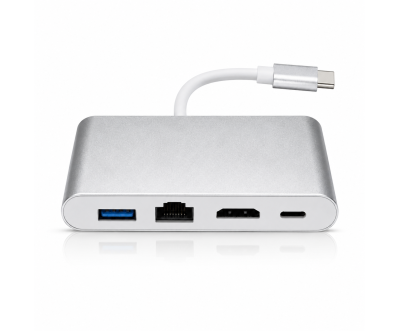 Adaptateur USB-C vers HDTV 4K LAN USB 3.0 4-en-1