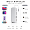 Adaptateur USB-C vers HDTV 4K LAN USB 3.0 4-en-1
