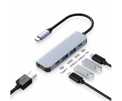 Adaptateur USB-C vers HDMI 5-en-1 4K PD 60W