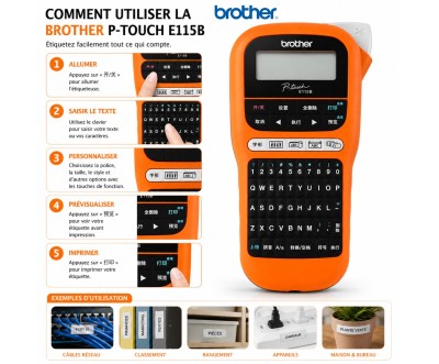 Brother P touch PT E115B آلة ملصقات محمولة