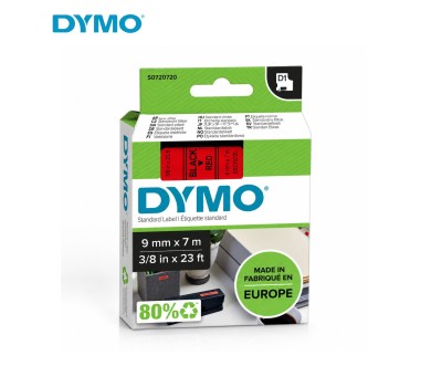 DYMO D1 S0720720 Étiquette Standard 9 mm x 7 m Noir Rouge