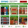 شريط ملصقات DYMO قياسي 12 مم × 7 م أسود على أحمر