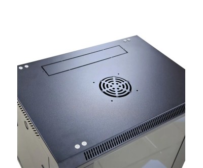 6U CABLESOLUTION Wall-Mounted Computer Cabinet 600x450mm – Network Box with Large Lock, Blue Contour