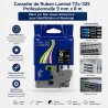 شريط ملصقات مغلف TZc-325 ‎9 مم × 8 م أبيض على أسود