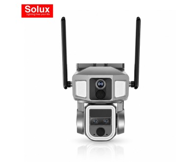 Caméra Solaire SOLUX PTZ 2K Wi-Fi 4G Double Objectif