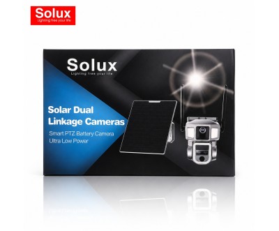 Caméra Solaire SOLUX PTZ 2K Wi-Fi 4G Double Objectif