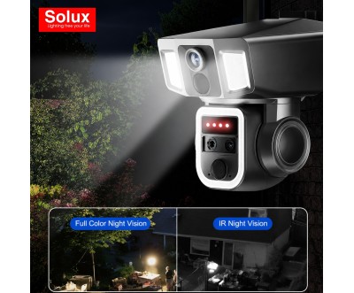 Caméra Solaire SOLUX PTZ 2K Wi-Fi 4G Double Objectif