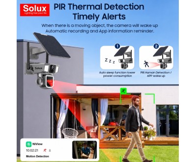 Caméra Solaire SOLUX PTZ 2K Wi-Fi 4G Double Objectif