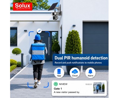 Caméra Solaire SOLUX PTZ 2K Wi-Fi 4G Double Objectif