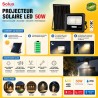 Projecteur Solaire LED 50W 450 Lumens avec Détecteur PIR IP65