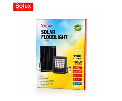 Projecteur Solaire LED 100W 1100 Lumens avec Détecteur PIR