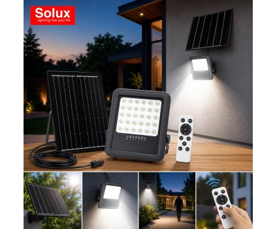 Projecteur Solaire LED 100W 1100 Lumens avec Détecteur PIR