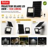 Projecteur Solaire LED 200W 1400 Lumens avec Détecteur PIR IP65