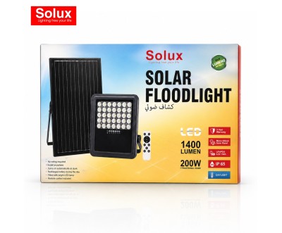 Projecteur Solaire LED 200W 1400 Lumens avec Détecteur PIR IP65