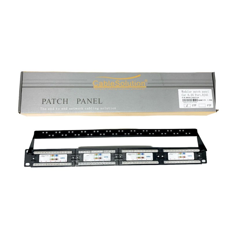 Patch Panel CableSolution Cat6 24 Ports RJ45 19" UTP – 1U