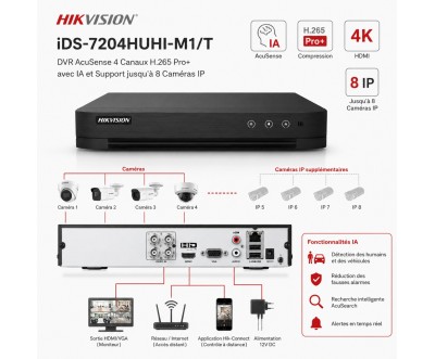 Hikvision iDS-7204HUHI-M1/T 4-Channel AcuSense H.265 Pro+ DVR