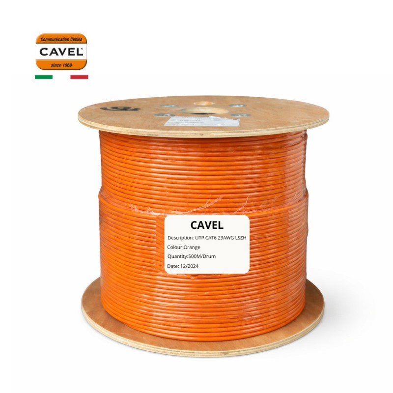 Câble Réseau CAVEL Cat6 LSZH 23AWG 500M – UTP Certifié