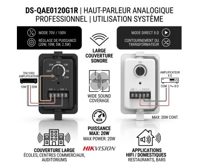 DS-QAE0120G1R 20W Analog Speaker 70V 100V 8 Ohm