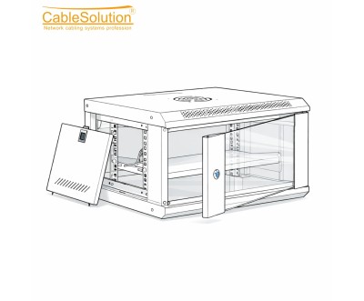 Armoire informatique murale 6U 19 pouces 600x450 – CableSolution 6406