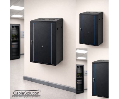 Armoire informatique murale 18U Rack 19 pouces 600×600 Noir – CableSolution