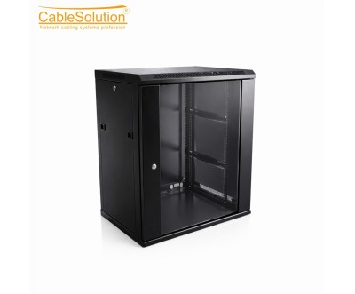 Armoire informatique murale 15U Rack 19 pouces 600×450 mm Noir – CableSolution