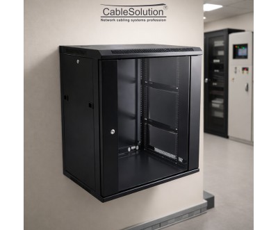 Armoire informatique murale 15U Rack 19 pouces 600×450 mm Noir – CableSolution