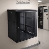 Armoire informatique murale 15U Rack 19 pouces 600×450 mm Noir – CableSolution