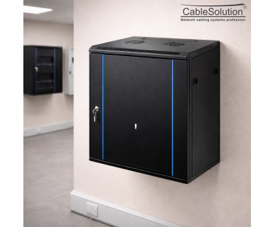 Armoire informatique murale 18U Rack 19 pouces 600×450x1000 Noir – CableSolution