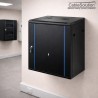 Armoire informatique murale 18U Rack 19 pouces 600×450x1000 Noir – CableSolution