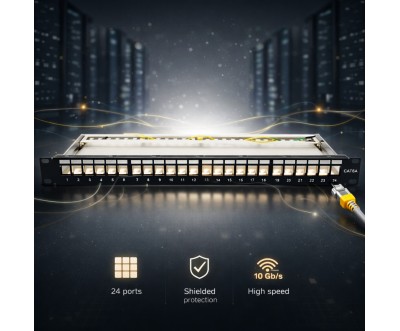 Panneau de brassage 19’’ Cat6A SFTP 24 ports 1U