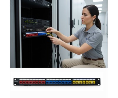 Panneau de brassage RJ45 Cat6a 24 ports AiCo