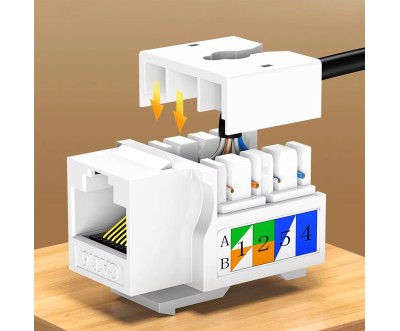 RJ45 Cat6 UTP Keystone Module – Tool-Free Installation