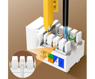 وحدة Keystone RJ45 Cat6 UTP تركيب بدون أدوات
