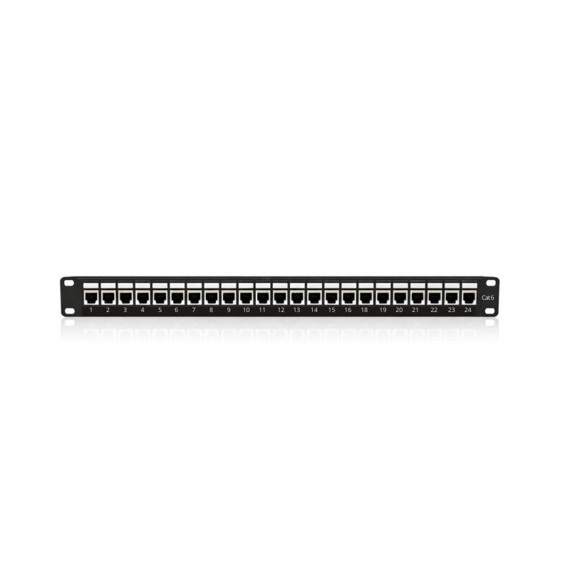 لوحة توزيع RJ45 Cat6 بـ 24 منفذ لرف 19 بوصة
