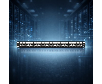 Panneau de Brassage RJ45 Cat6 24 Ports Rack 19 Pouces