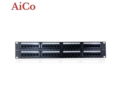 لوحة توزيع Cat6 بـ 48 منفذ RJ45 لرف 19 بوصة Aico
