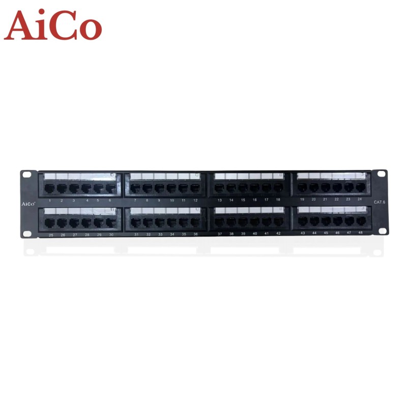 Patch Panel Cat6 48 Ports RJ45 Rack 19” Aico