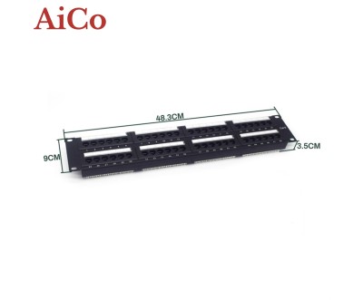 Patch Panel Cat6 48 Ports RJ45 Rack 19” Aico