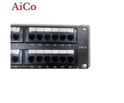 Patch Panel Cat6 48 Ports RJ45 Rack 19” Aico