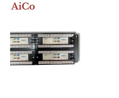 Patch Panel Cat6 48 Ports RJ45 Rack 19” Aico