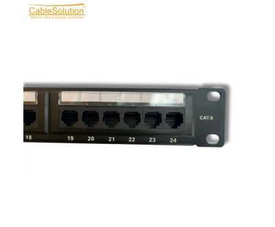 لوحة توزيع Cat6 بـ 24 منفذ RJ45 UTP قياس 19 بوصة
