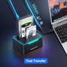 محطة SATA مزدوجة USB 3.0 Type-C مع استنساخ